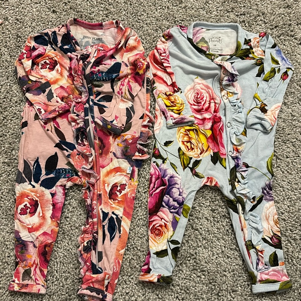 Posh Peanut Newborn rompers set of 2
